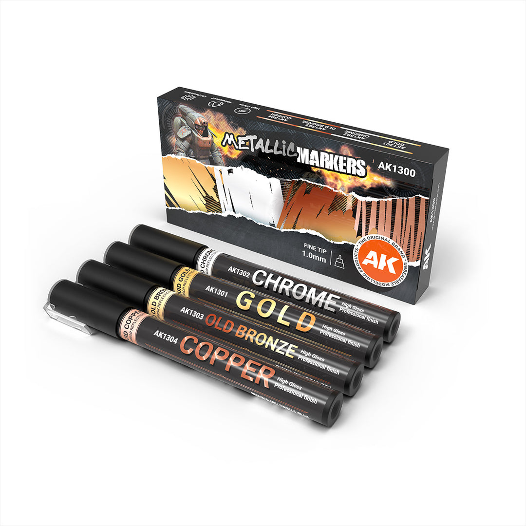 Metallic Markers – 4 Units Set (AK Interactive) (AK1300)