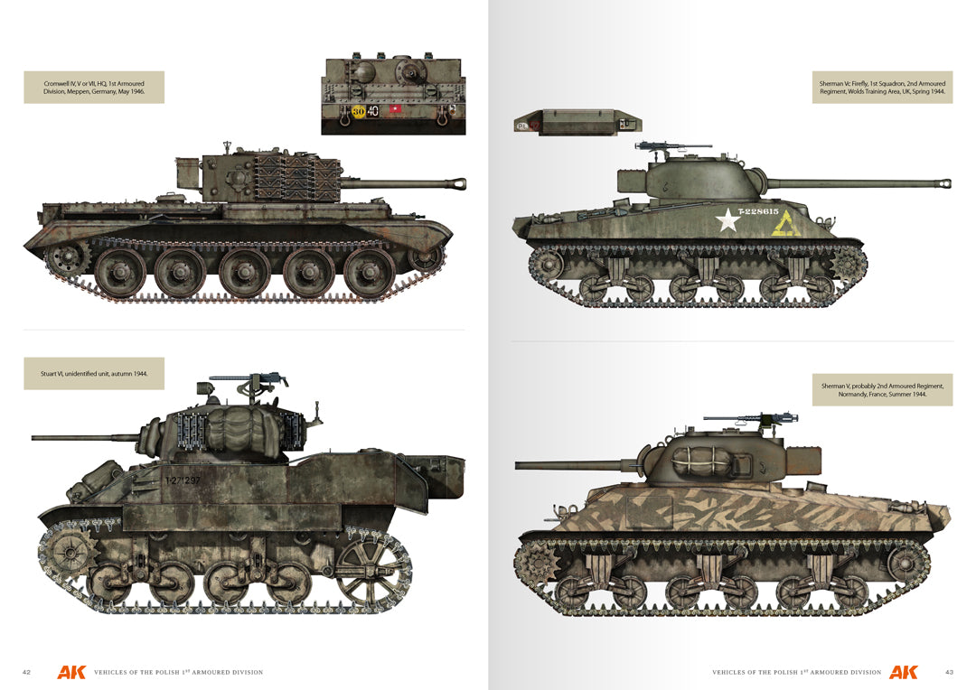 Vehicles Of The Polish 1st Armoured Division – Camouflage Profile Guide (AK Interactive) (AK130010)