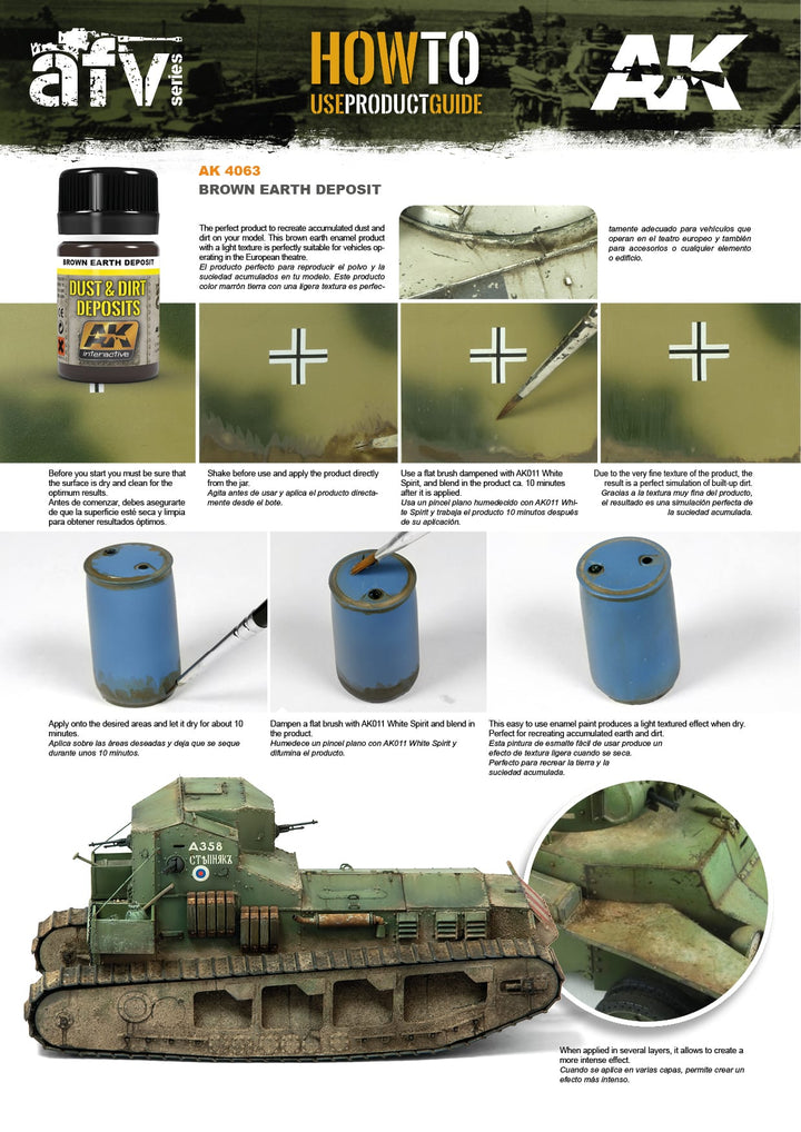 Enamel: Dust & Dirt Deposits - Brown Earth (AK Interactive) (AK4063)