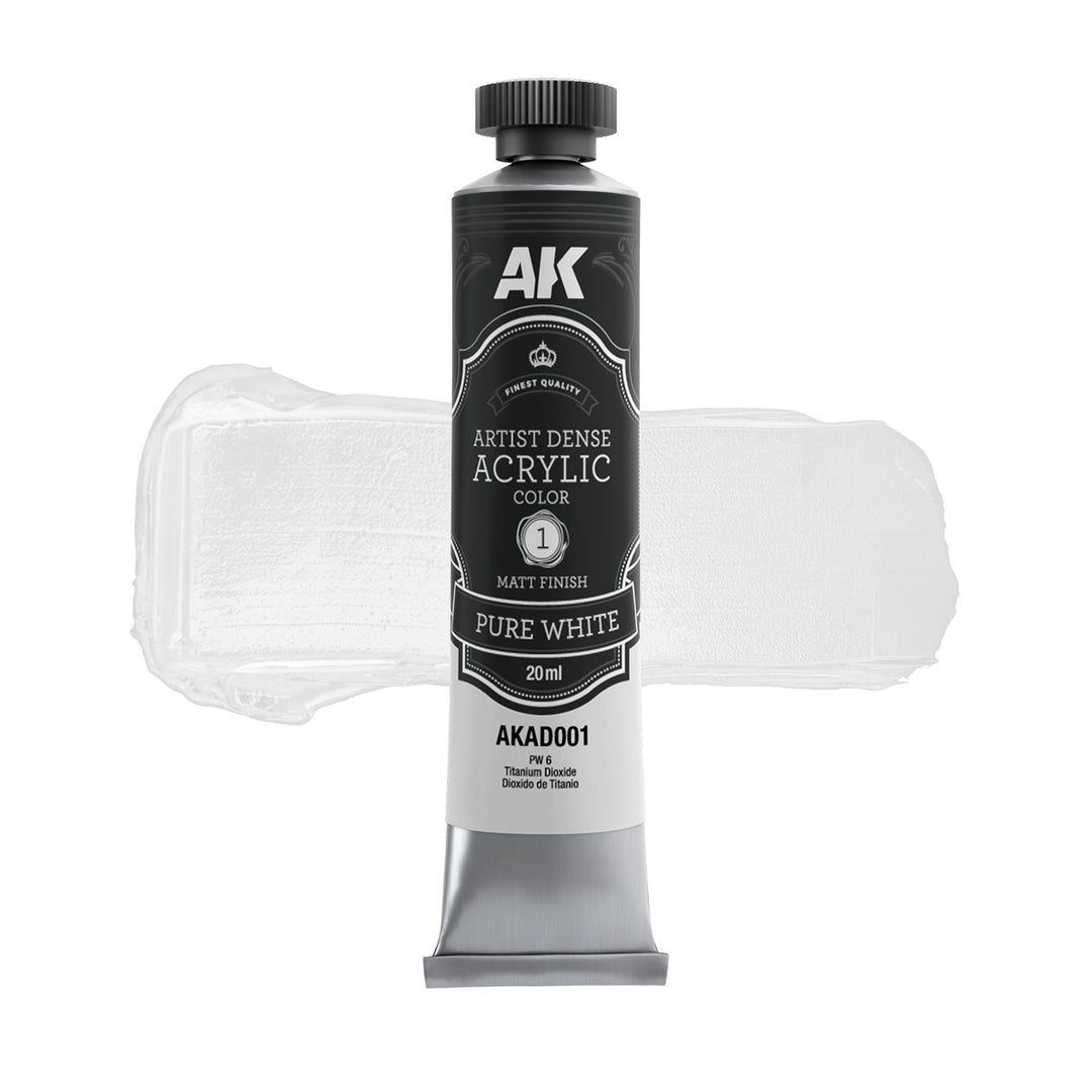 Black & White Color Set – Artistic Dense Acrylic Color (AK Interactive) (AKAD104)