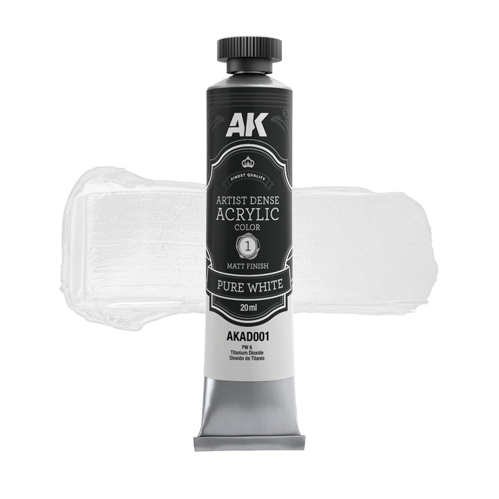 Black & White Color Set – Artistic Dense Acrylic Color (AK Interactive) (AKAD104)