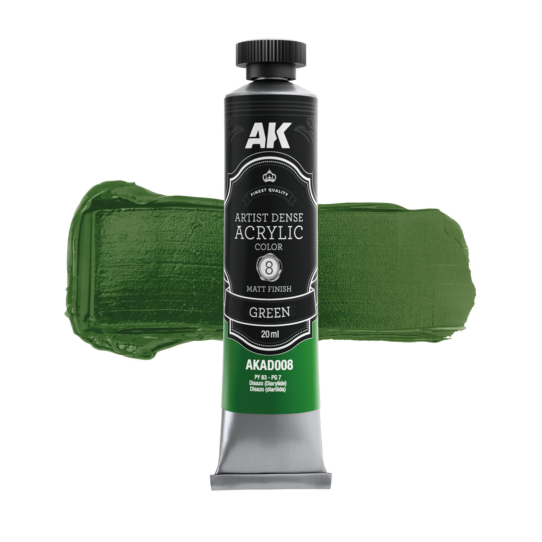 Green Color Set – Artistic Dense Acrylic Color (AK Interactive) (AKAD109)