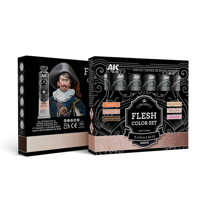 Flesh Color Set – Artistic Dense Acrylic Color (AK Interactive) (AKAD105)