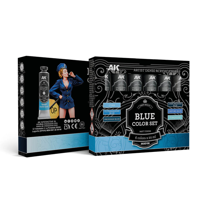 Blue Color Set – Artistic Dense Acrylic Color (AK Interactive) (AKAD108)