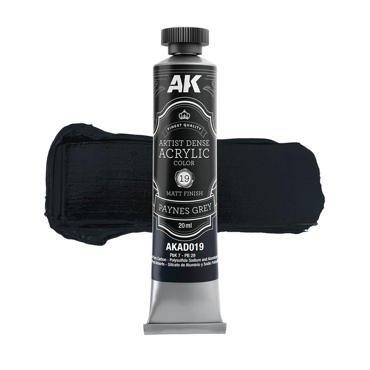 Black & White Color Set – Artistic Dense Acrylic Color (AK Interactive) (AKAD104)