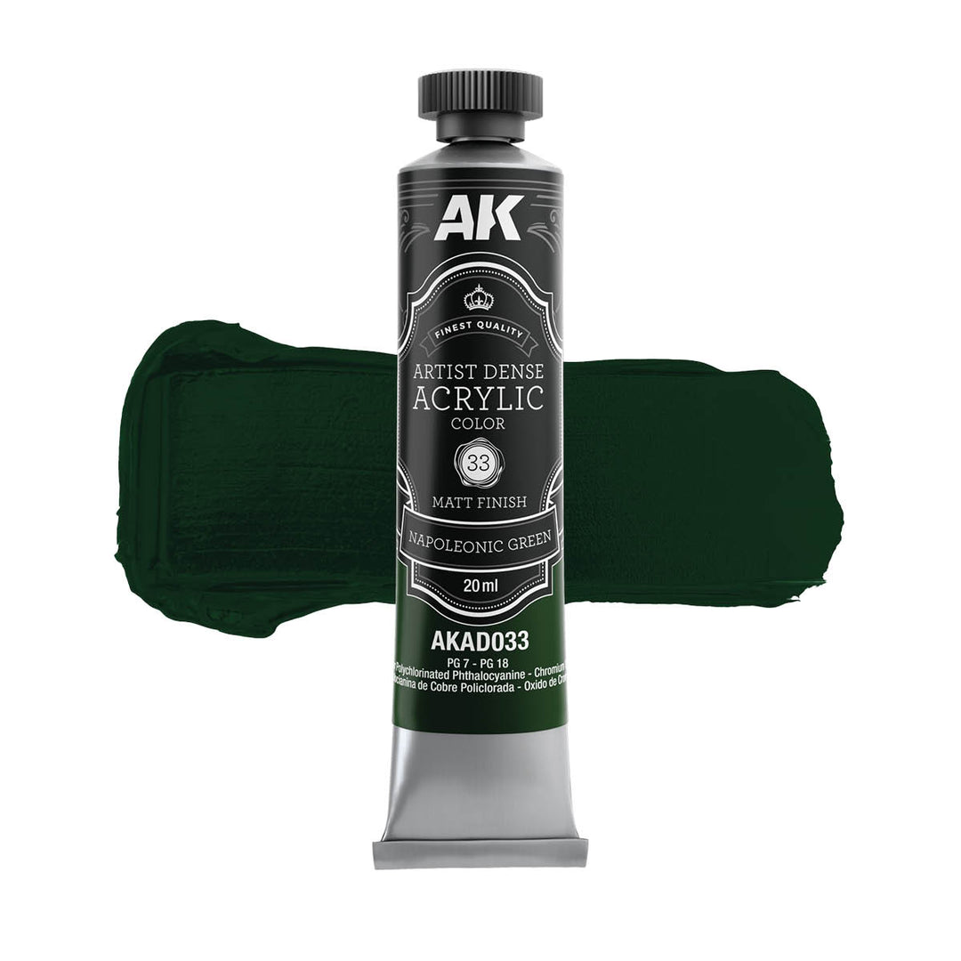 Green Color Set – Artistic Dense Acrylic Color (AK Interactive) (AKAD109)