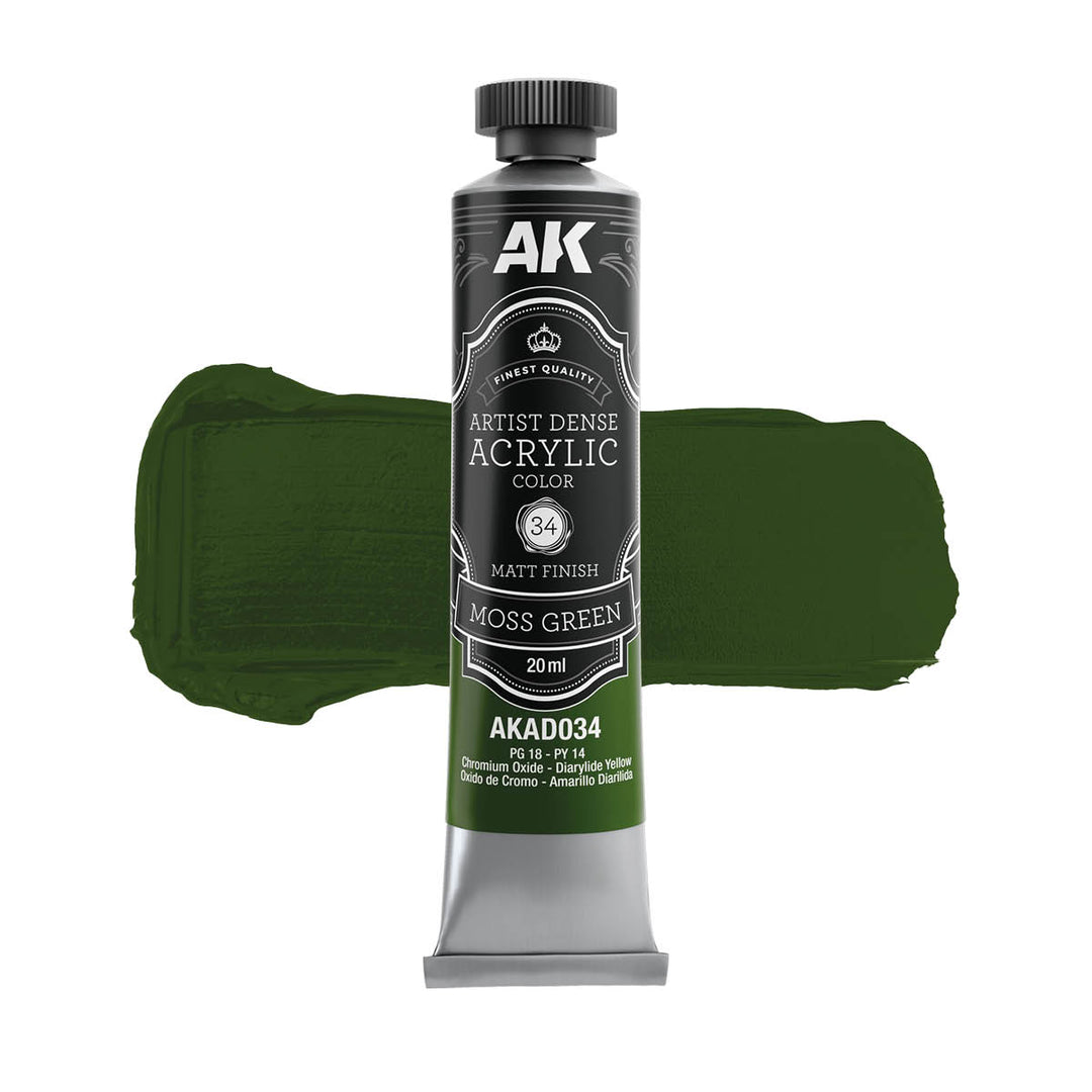 Green Color Set – Artistic Dense Acrylic Color (AK Interactive) (AKAD109)