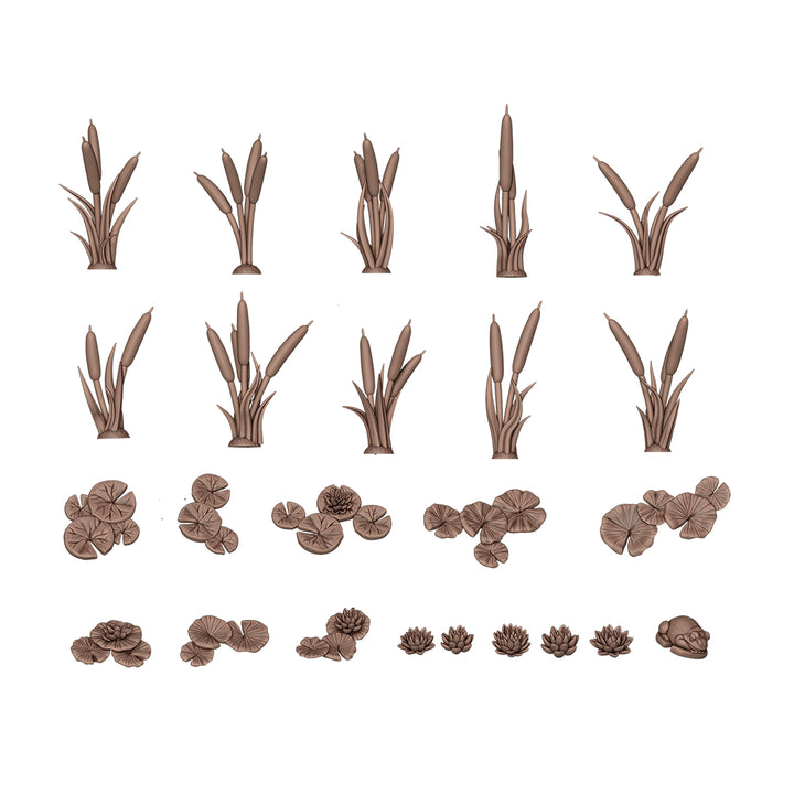 Water Lilies & Cattails – AK Basing Bits (AK Interactive) (AKBIT0024)