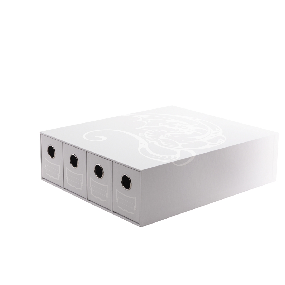 Dragon Shield Fortress - 4-Card Drawers Horizontal - White (AT-33704)