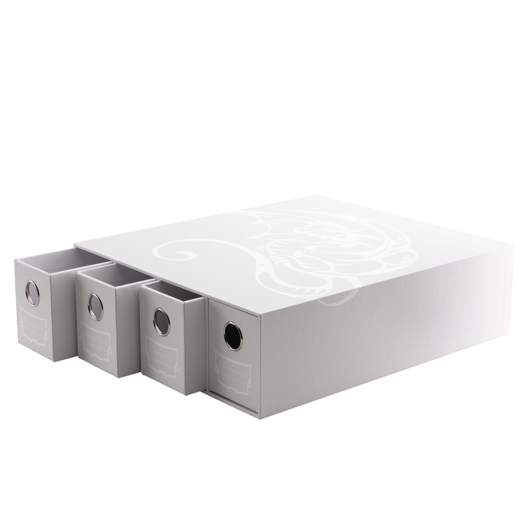 Dragon Shield Fortress - 4-Card Drawers Horizontal - White (AT-33704)