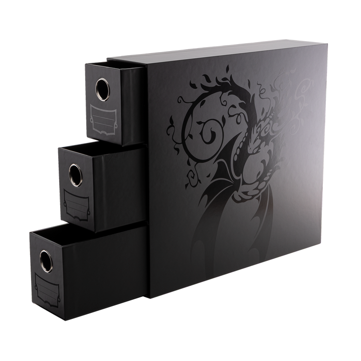 Dragon Shield Fortress - 3-Card Drawers Vertical - Black (AT-33707)