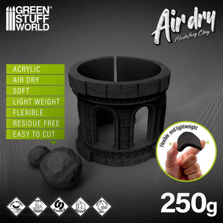 Air Dry Foam Clay 250gr. - Black (Green Stuff World)