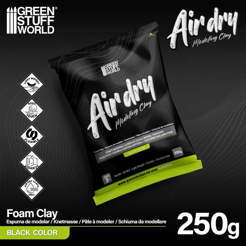Air Dry Foam Clay 250gr. - Black (Green Stuff World)