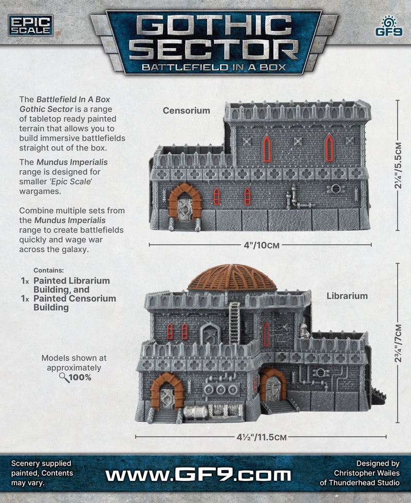 Battlefield in a Box: Mundus Imperialis - Librarium & Censorium (x2) (BB671)