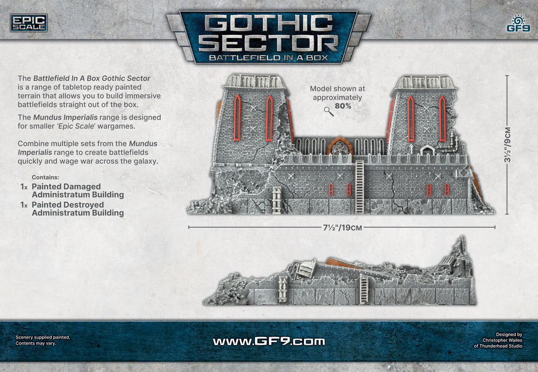 Battlefield in a Box: Mundus Imperialis - Administratum (Damaged & Destroyed x2) (BB681)