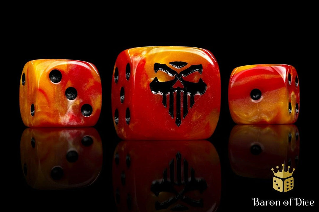 Fires of Hell Dice Set (Round) - Baron of Dice