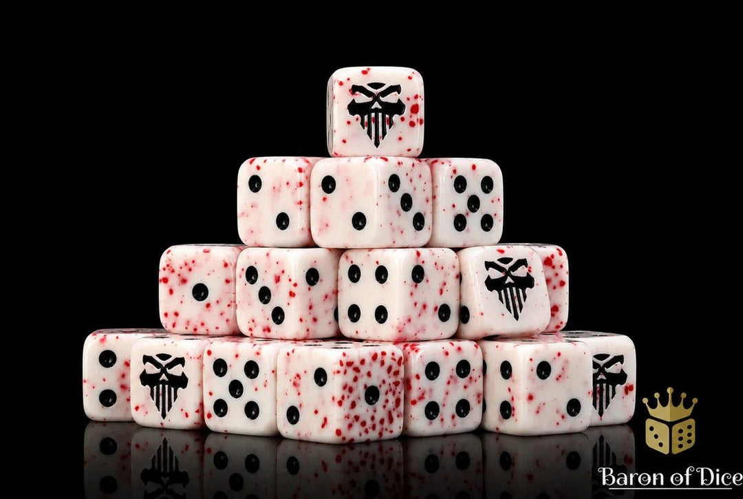 Bloody Massacre Blood Speckled Dice Set (Round) - Baron of Dice