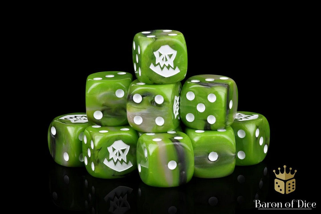 Orcs - White Dice Set (Round) - Baron of Dice