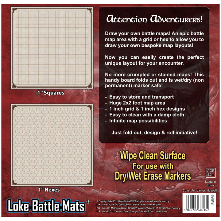Battle Map Board - Grid & Hex