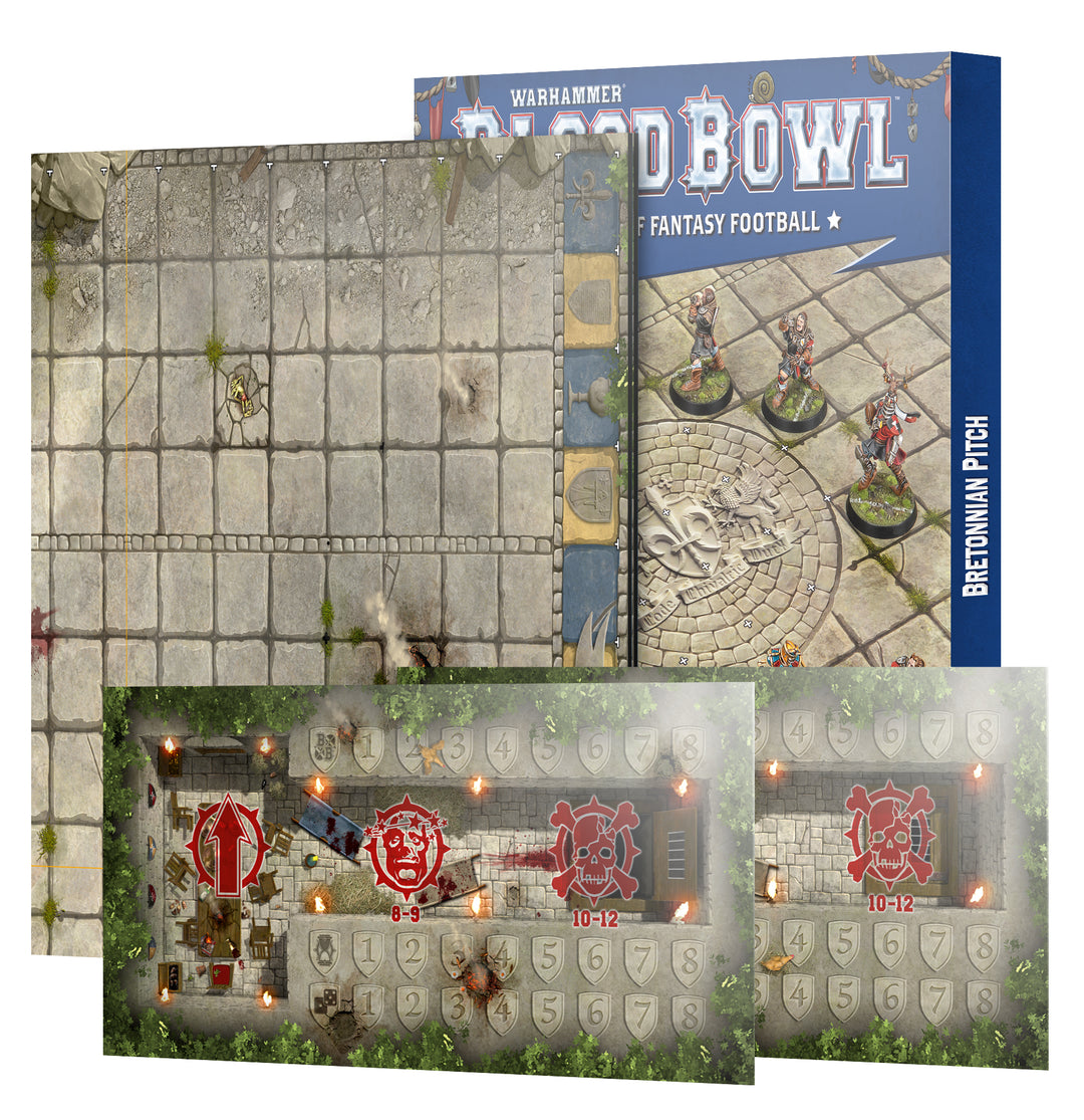 Blood Bowl: Bretonnian Pitch - Double-sided Pitch and Dugouts