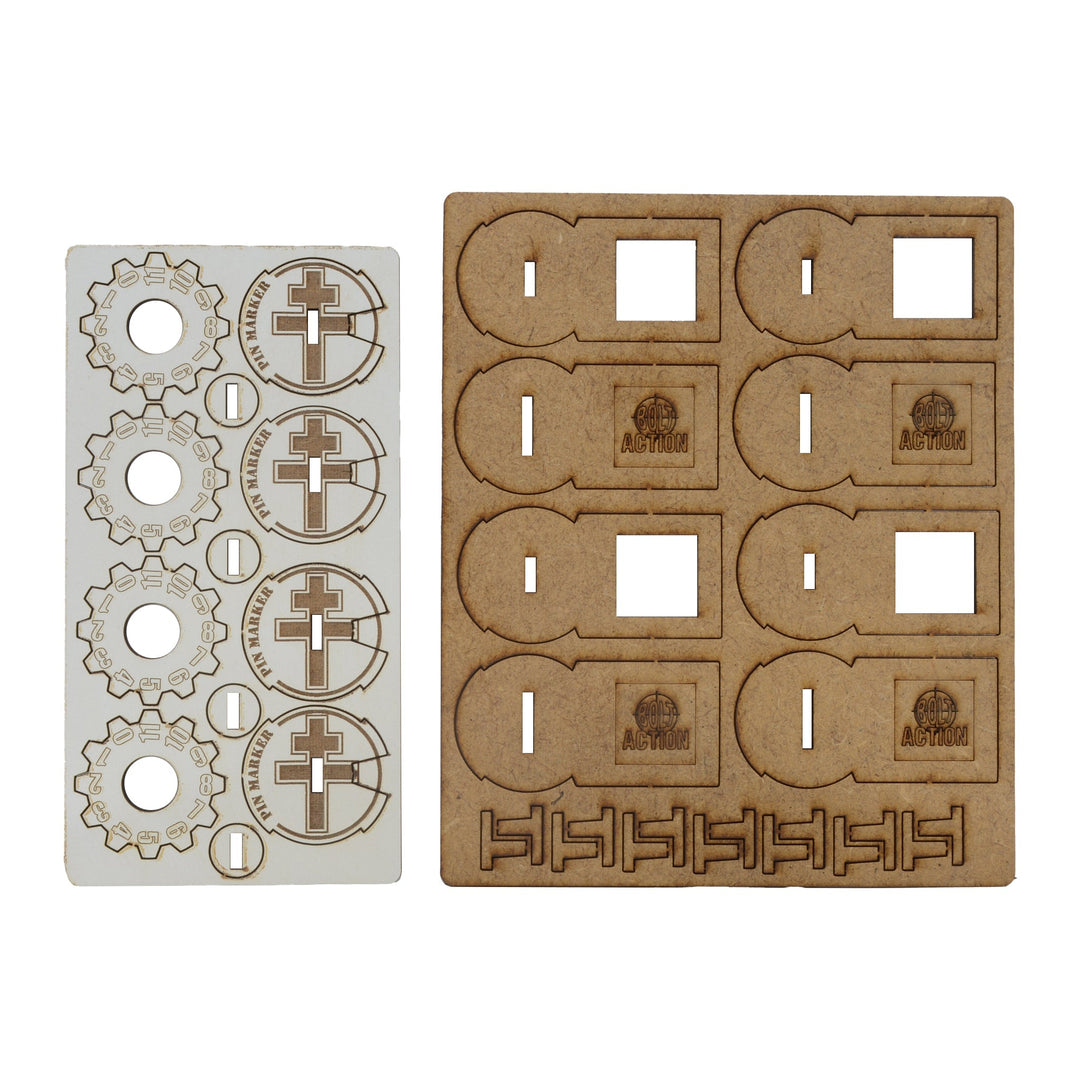 Bolt Action MDF Unit Pin Markers - British 8th Army 'Desert Rats'