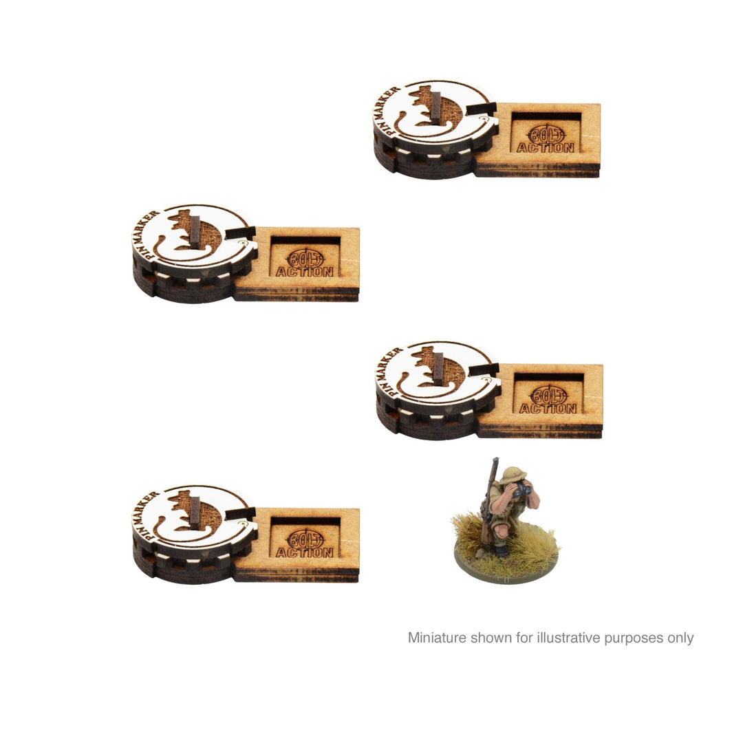 Bolt Action MDF Unit Pin Markers - British 8th Army 'Desert Rats'