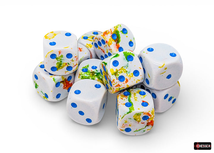 Brush Breezy/blue 16mm d6 Dice Block (12 dice) (Chessex) (24609)