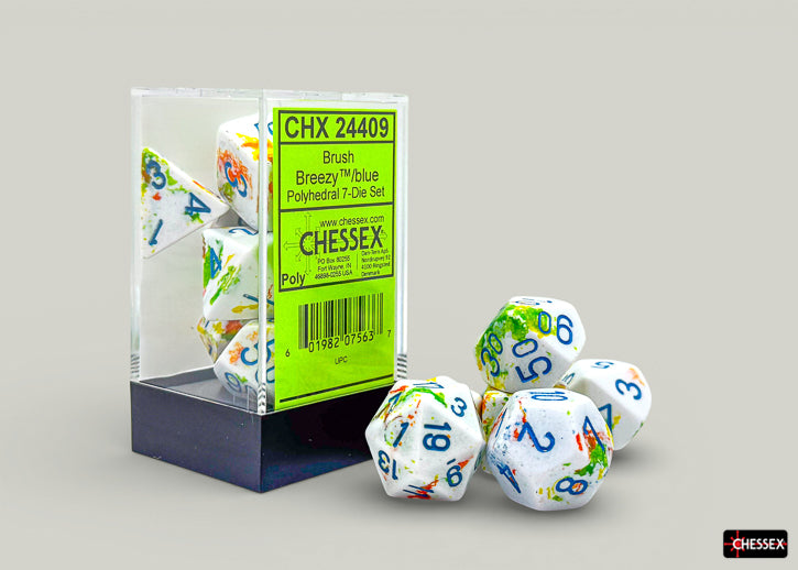 Brush Polyhedral Breezy/blue 7-Die Set (Chessex) (24409)