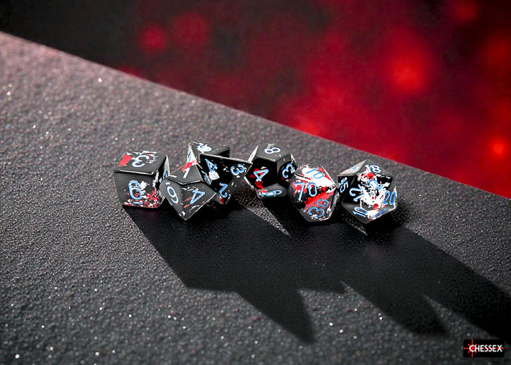 Brush Polyhedral Dark Side/blue 7-Die Set (Chessex) (24408)