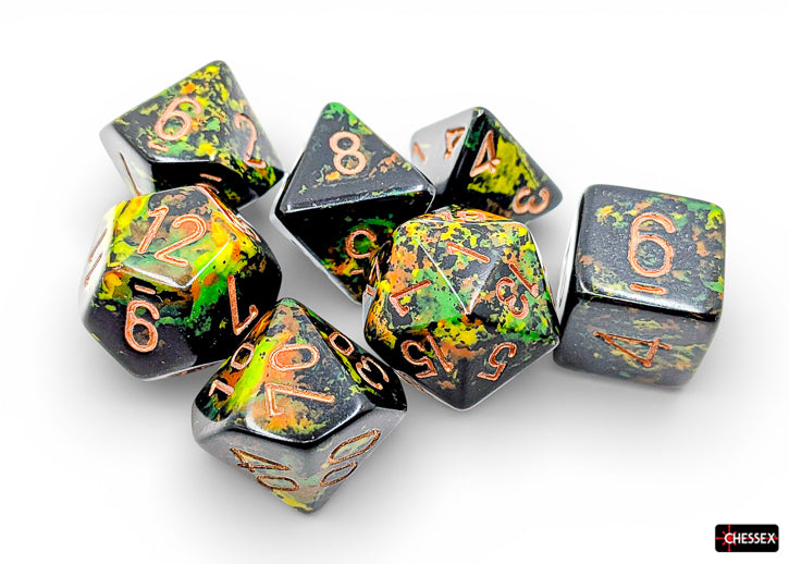 Brush Polyhedral Deep Forest/gold 7-Die Set (Chessex) (24405)