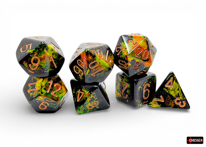 Brush Polyhedral Deep Forest/gold 7-Die Set (Chessex) (24405)