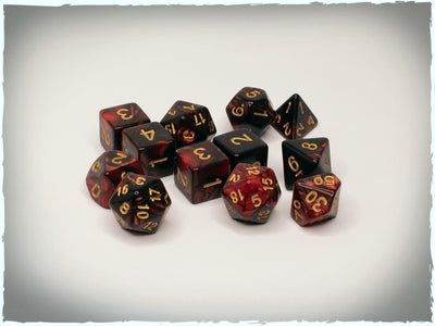 Blood For The Blood God polyhedral dice set, 12 pcs (Deep-Cut Studio)