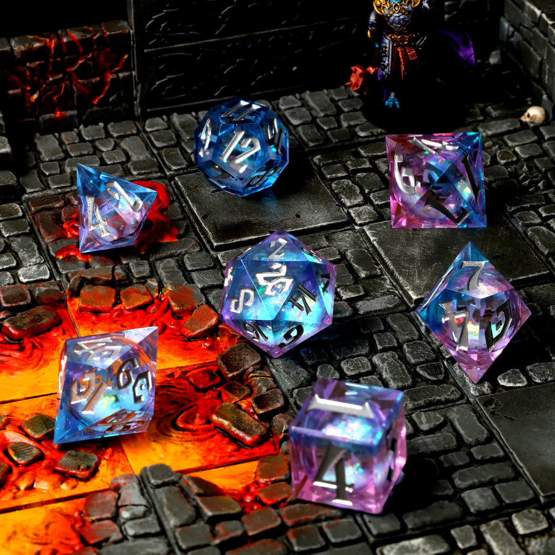 CritStones: Pink Ice Liquid Core RPG Dice Set