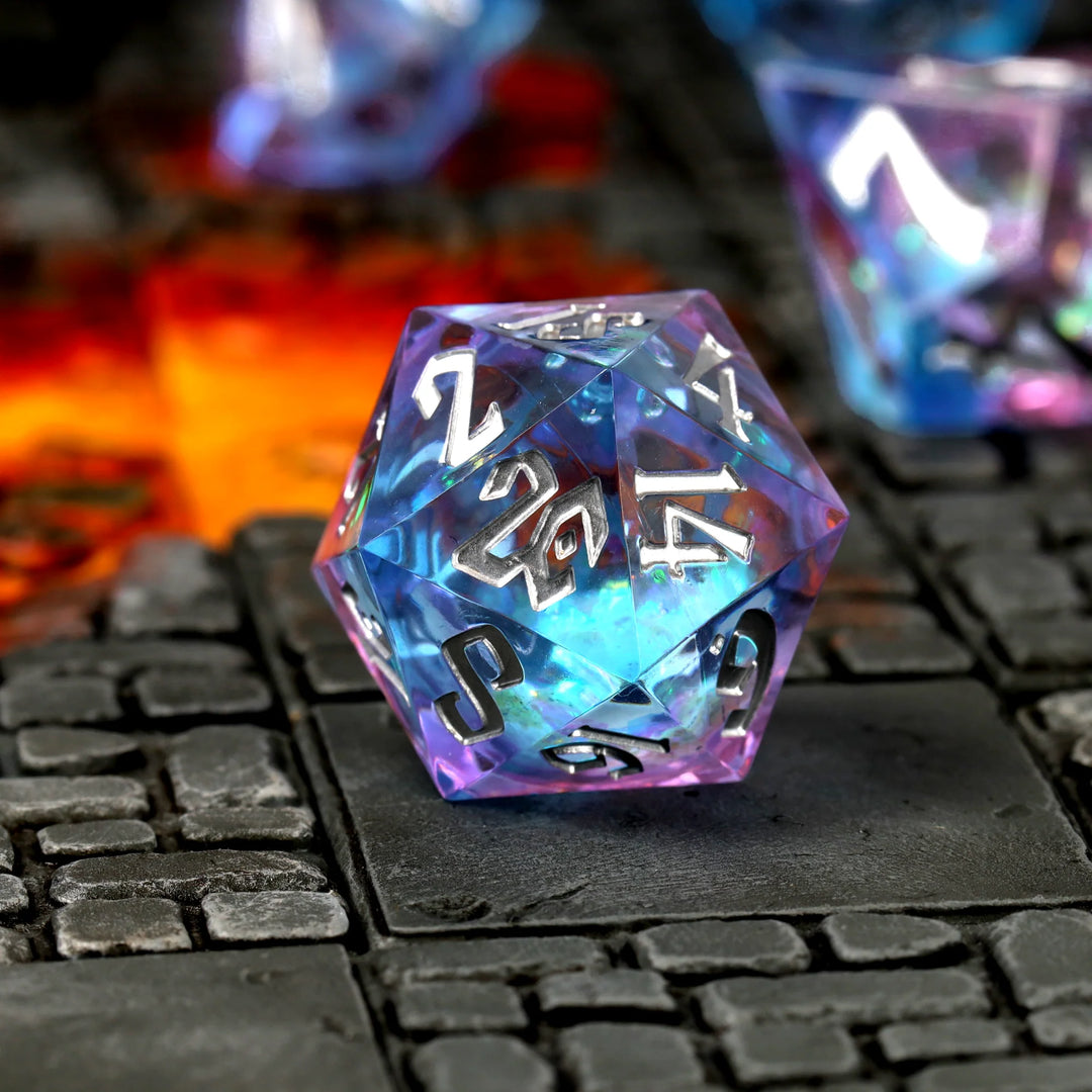 CritStones: Pink Ice Liquid Core RPG Dice Set