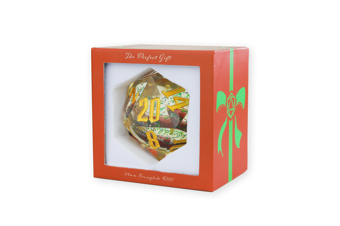 Christmas Red & Green Glitter Snowglobe 54mm D20 (Sirius Dice)