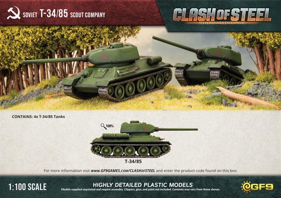 Clash of Steel: T-34/85 Scout Company (x4 Plastic) (CSS05)