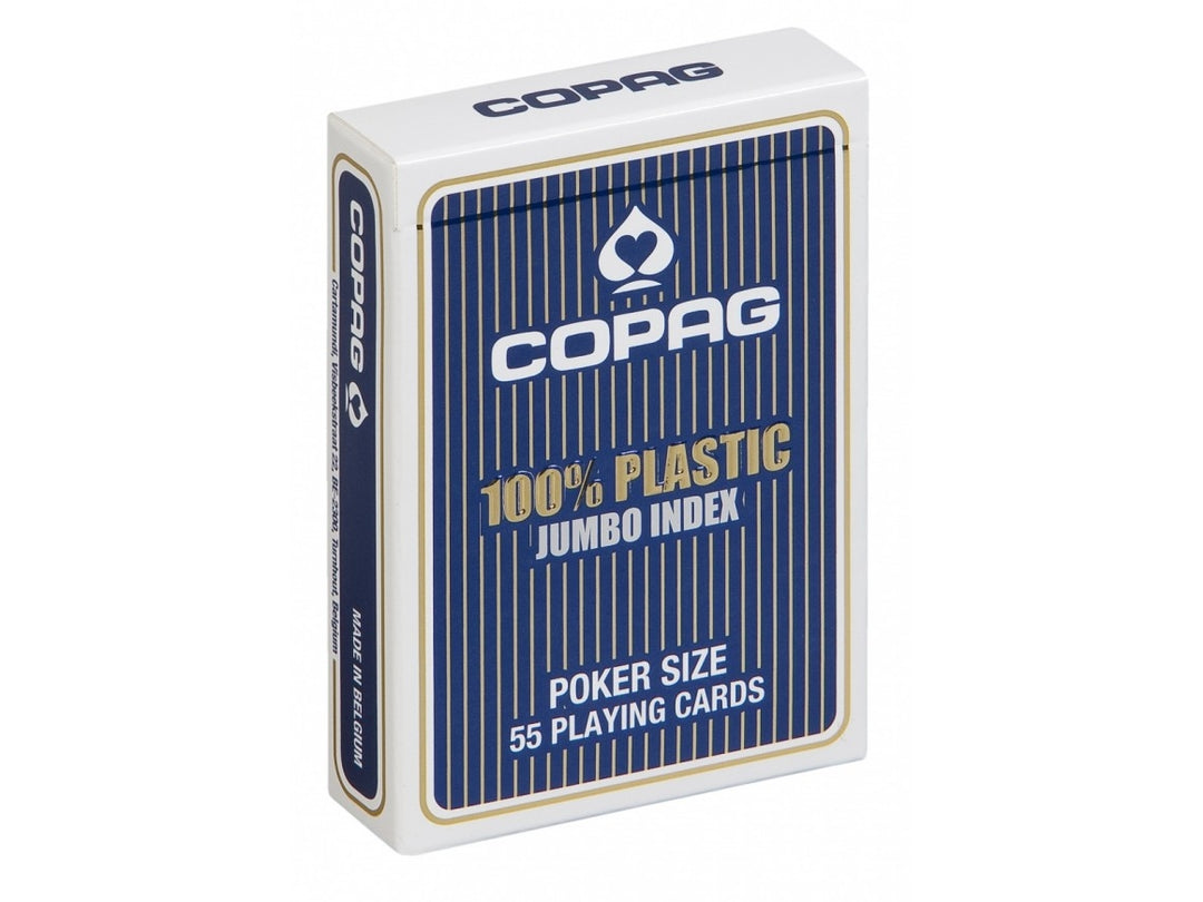Copag 100% Plastic Poker Jumbo, Blå