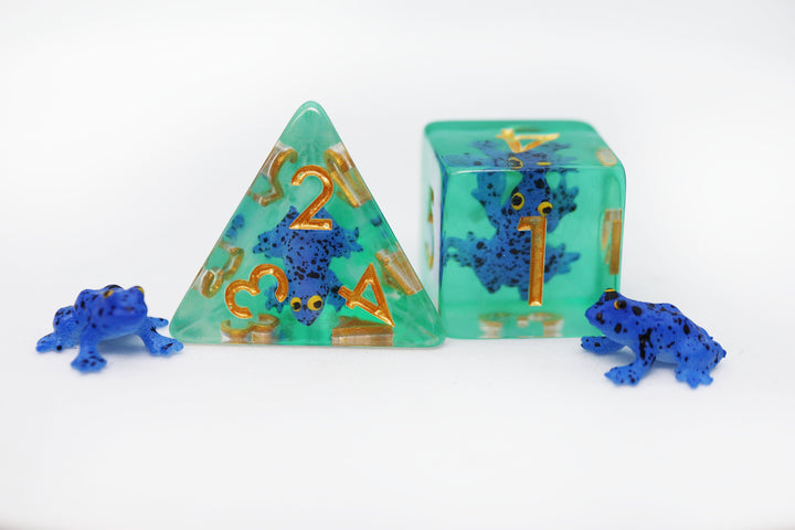 Dark Blue Frog RPG Dice Set (Foam Brain) (FBG2607)
