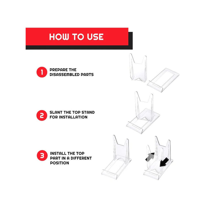 Evoretro Adjustable Easel Stand 6-Pack Compatible with Video Game Cases