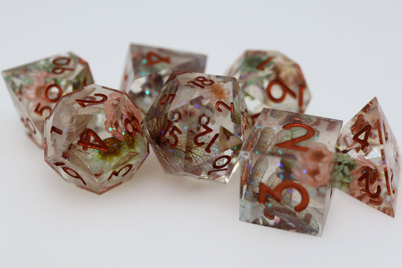 Sharp Edge Resin RPG Dice Set - Beautiful Blossom (Foam Brain) (FBG2579)