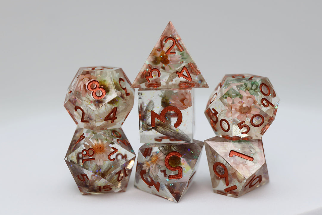 Sharp Edge Resin RPG Dice Set - Beautiful Blossom (Foam Brain) (FBG2579)