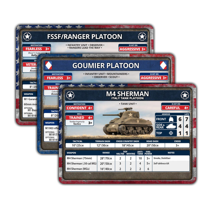 Flames of War: Liberation of Italy - American and French Unit Card Pack (69 cards) (FW278AU)