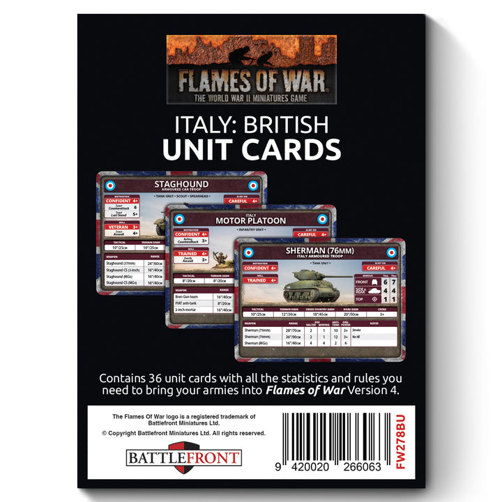 Flames of War: Liberation of Italy - British Unit Card Pack (36 cards) (FW278BU)
