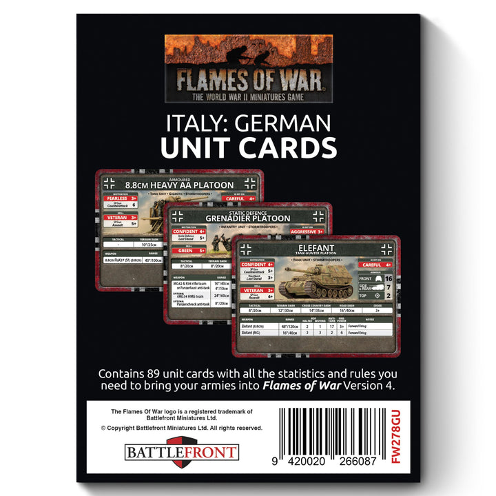 Flames of War: Liberation of Italy - German Unit Card Pack (89 cards) (FW278GU)