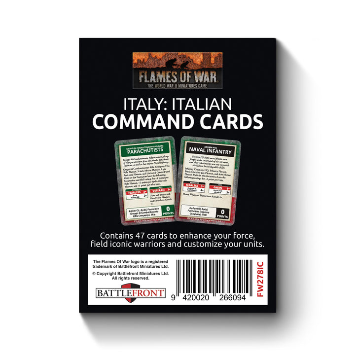 Flames of War: Liberation of Italy - Italian Command Card Pack (both sides) (47 cards) (FW278IC)