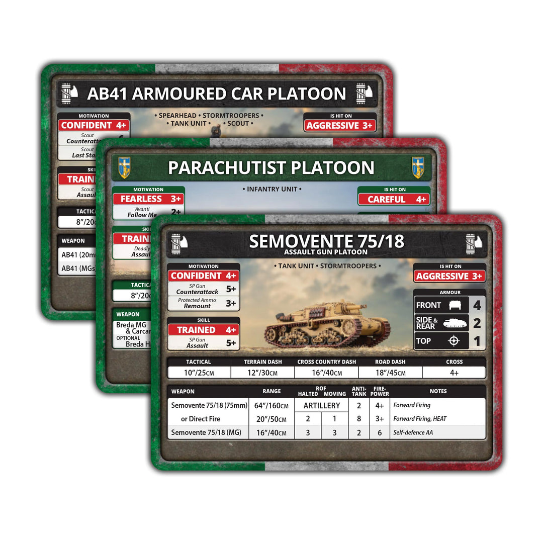 Flames of War: Liberation of Italy - Italian Unit Card Pack (both sides) (53 cards) (FW278IU)