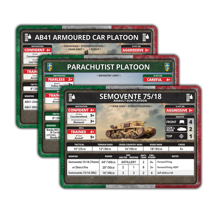 Flames of War: Liberation of Italy - Italian Unit Card Pack (both sides) (53 cards) (FW278IU)