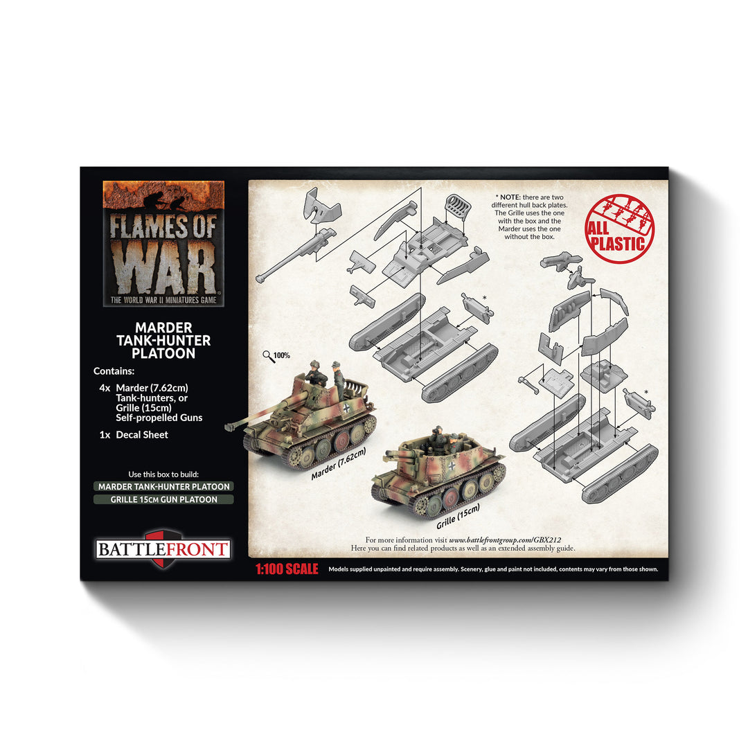 Flames of War: Marder / Grille Self-propelled Gun Platoon (x4 Plastic) (GBX212)