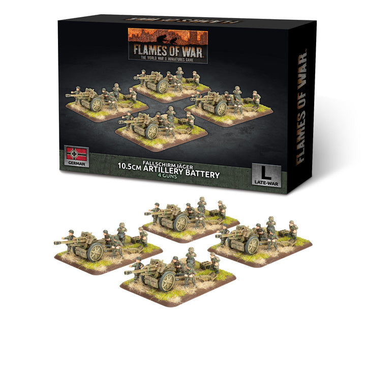 Flames of War: FJ 10.5cm Artillery Battery (x4 guns Plastic) (GBX213)