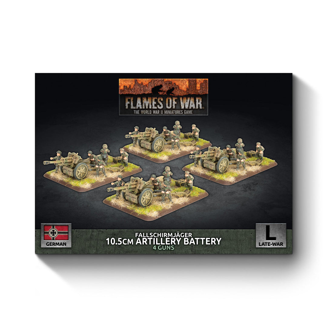 Flames of War: FJ 10.5cm Artillery Battery (x4 guns Plastic) (GBX213)